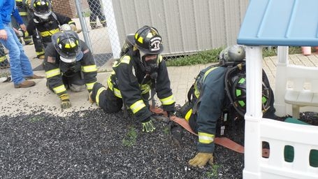 Fire-Rescue-EMR Students going through SCBA Confidence Course